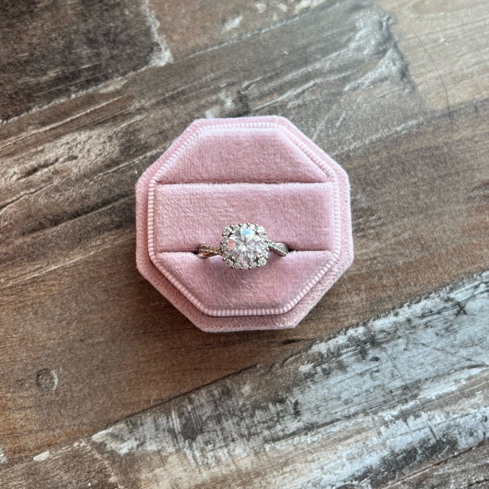 PRIMROSE 925 Sterling Silver Cubic Zirconia Cushion Halo Ring!